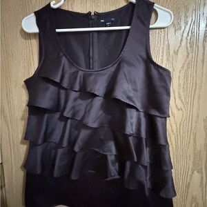 GAP Plum Color Layered Ruffle Blouse